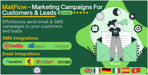 MailFlow - Marketing Campaigns For Customers & Leads Perfex CRM v.1.2.0