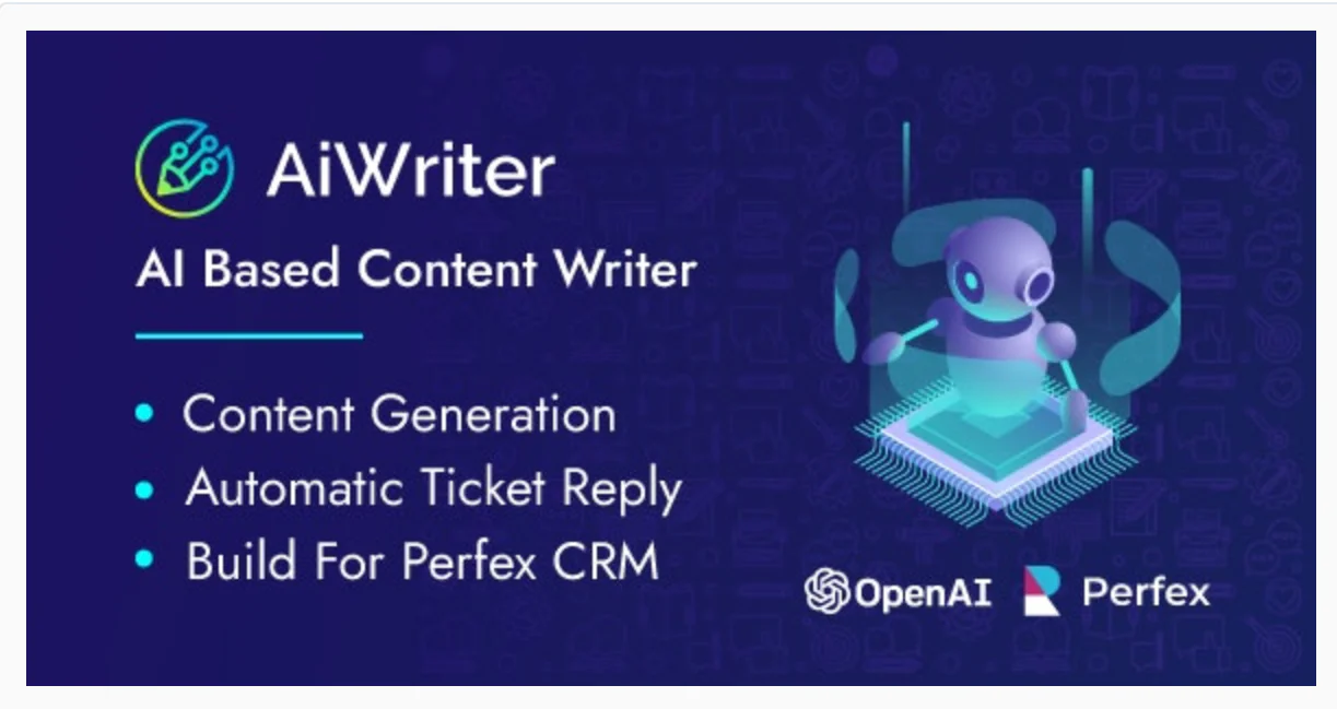 AiWriter - AI Content Generator And AI Ticket Reply | Perfex CRM