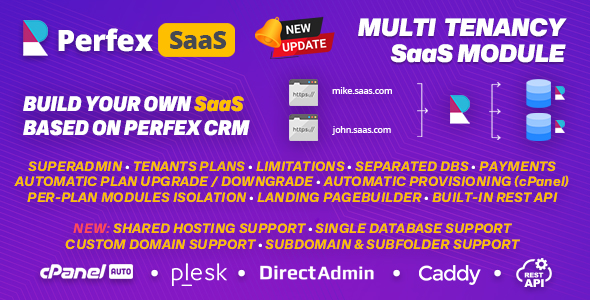 SaaS module for Perfex CRM - Multi Tenancy Support