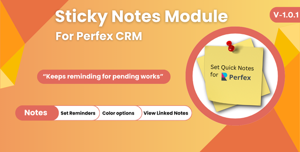 Sticky Notes Module For Perfex CRM