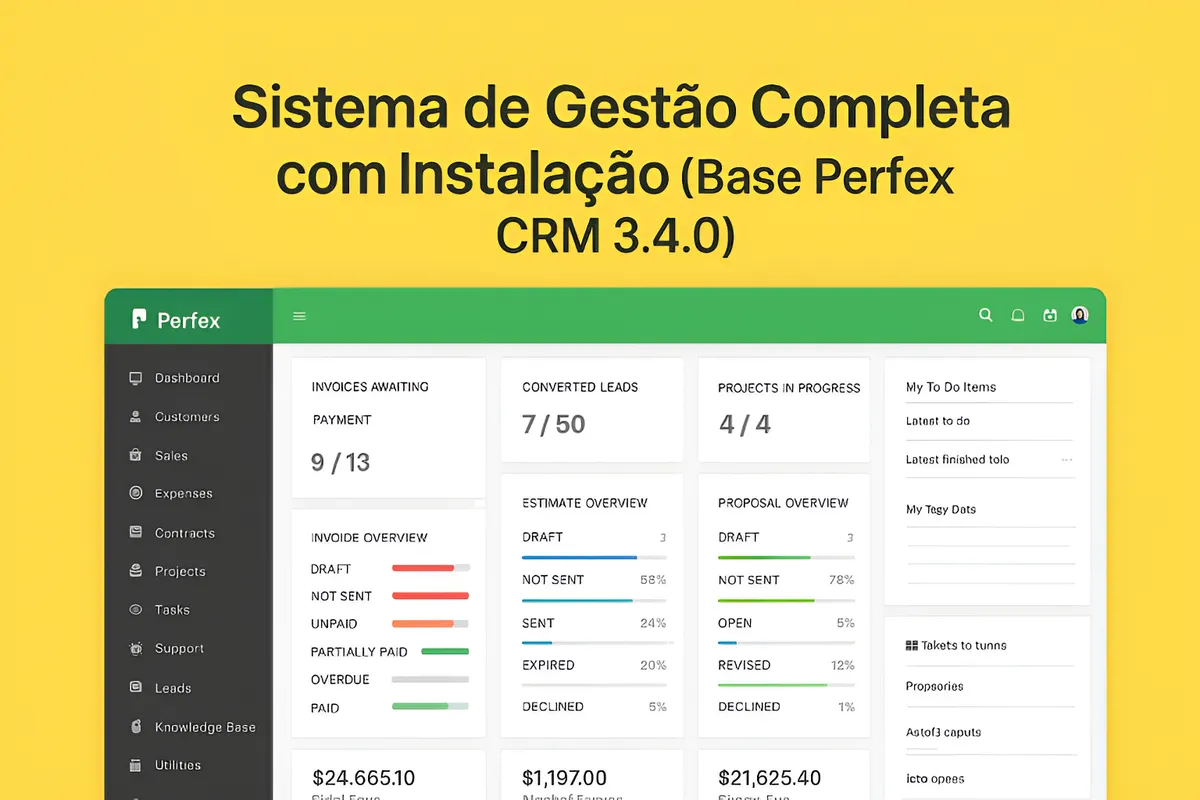 Sistema De Gestão Compl Em Perfex Crm 3.4.0 + Instalação